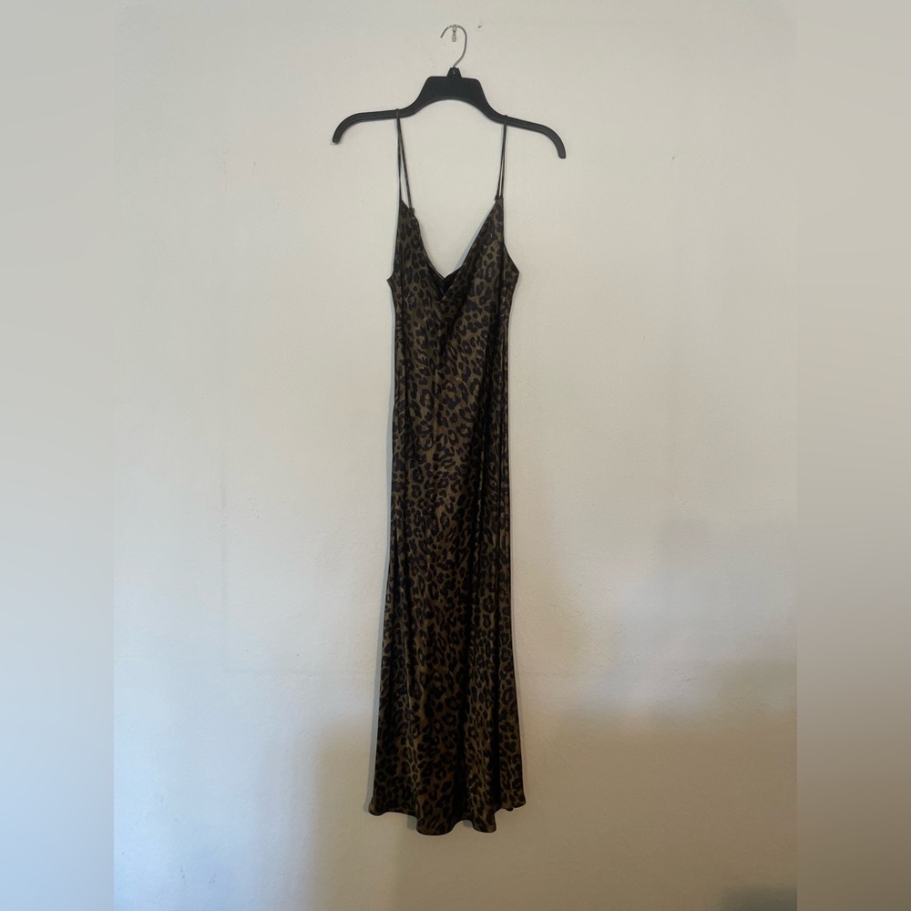 Leopard Print Midi Slip Dress